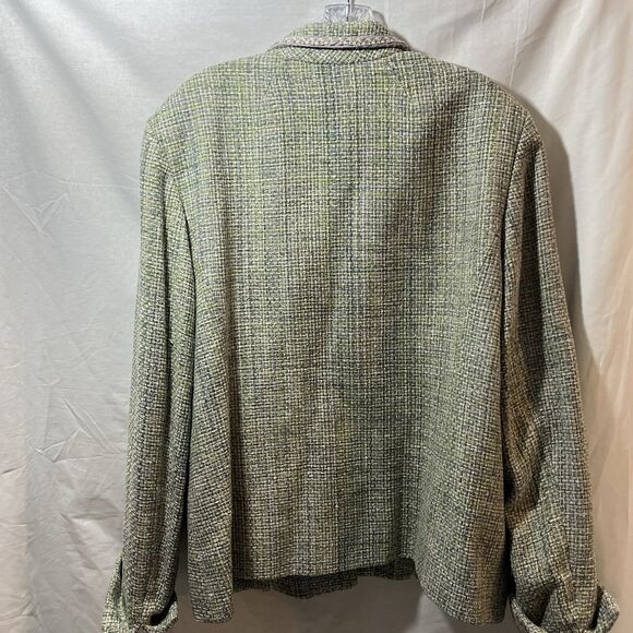 NWT Pendleton Womens sz 18 Blazer Green Mint Purple Silk Tweed Satin Lining - Picture 7 of 14